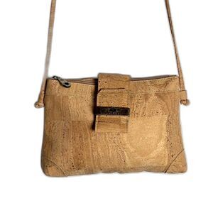 Authentic Montado Cork Crossbody Bag Vegan Leather 10x7x2 Handmade in Portugal